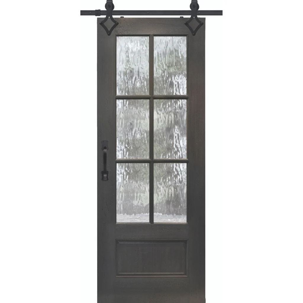 BarnCraft French Mahogany Barn Door - 6 Lites - Image 9