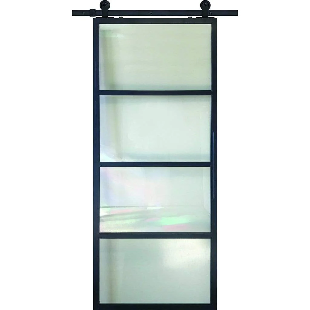 BarnCraft French Metal Barn Door - 4 Lites - Image 7