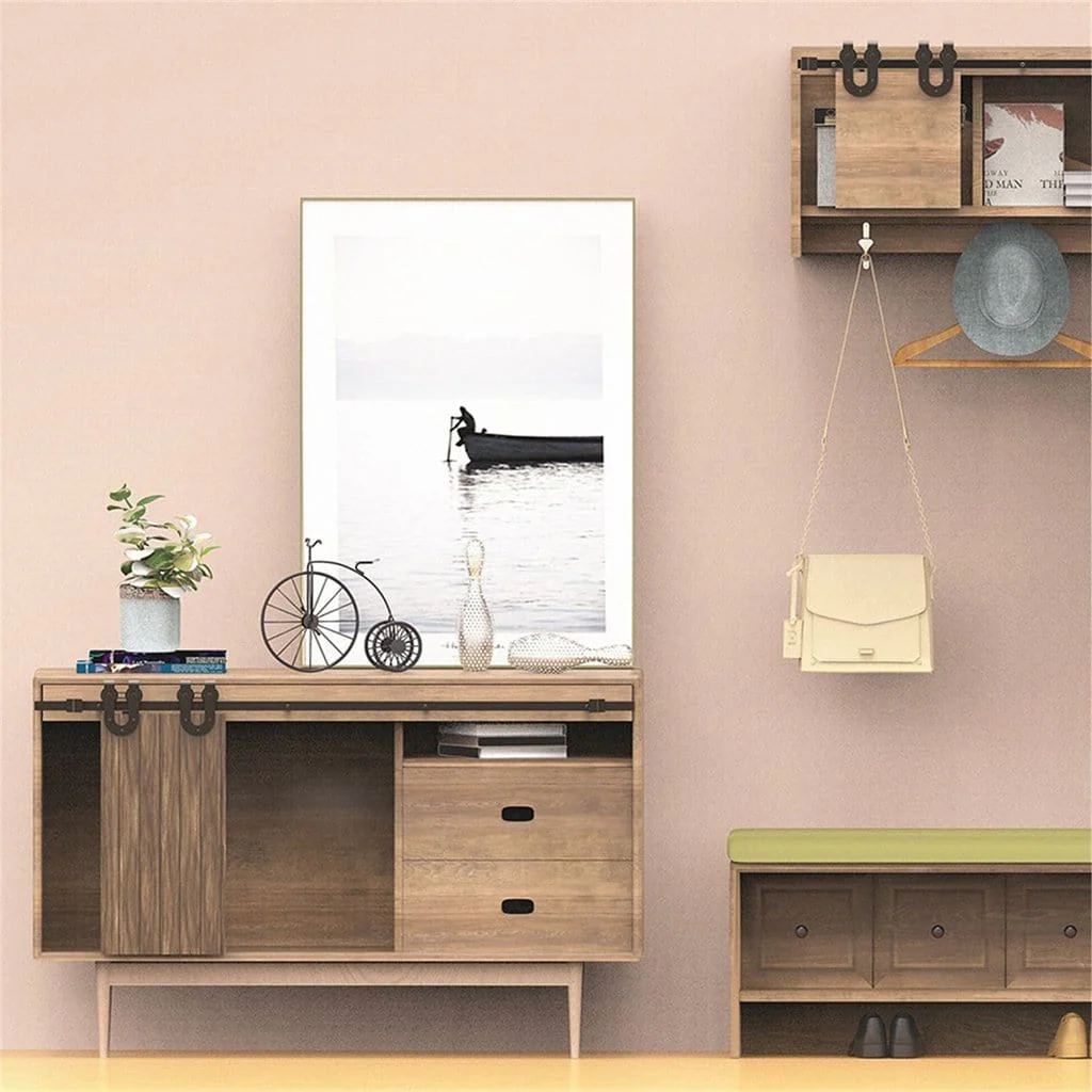 Horseshoe Hanger Mini Barn Door Hardware Kit - Image 2