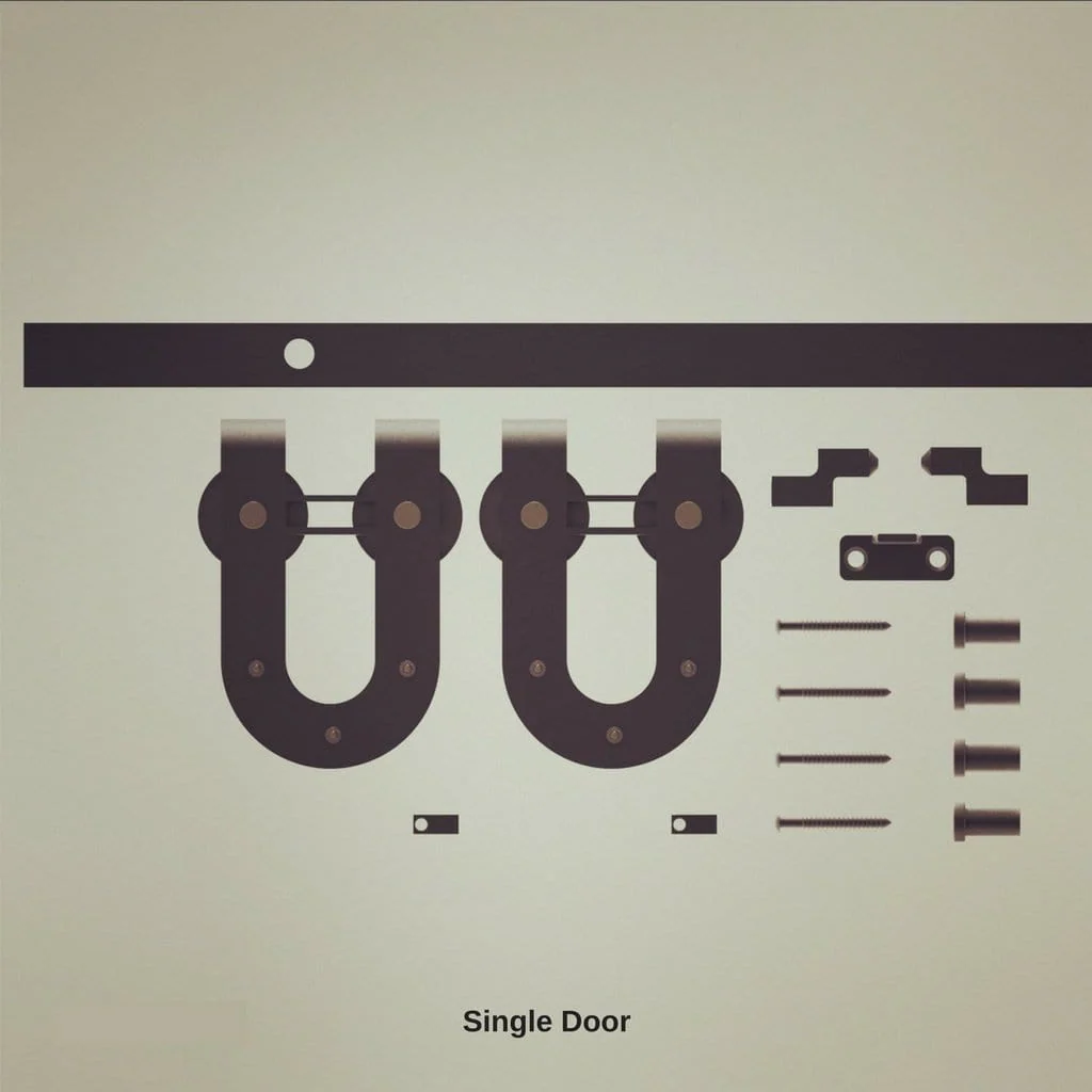 Horseshoe Hanger Mini Barn Door Hardware Kit - Image 3