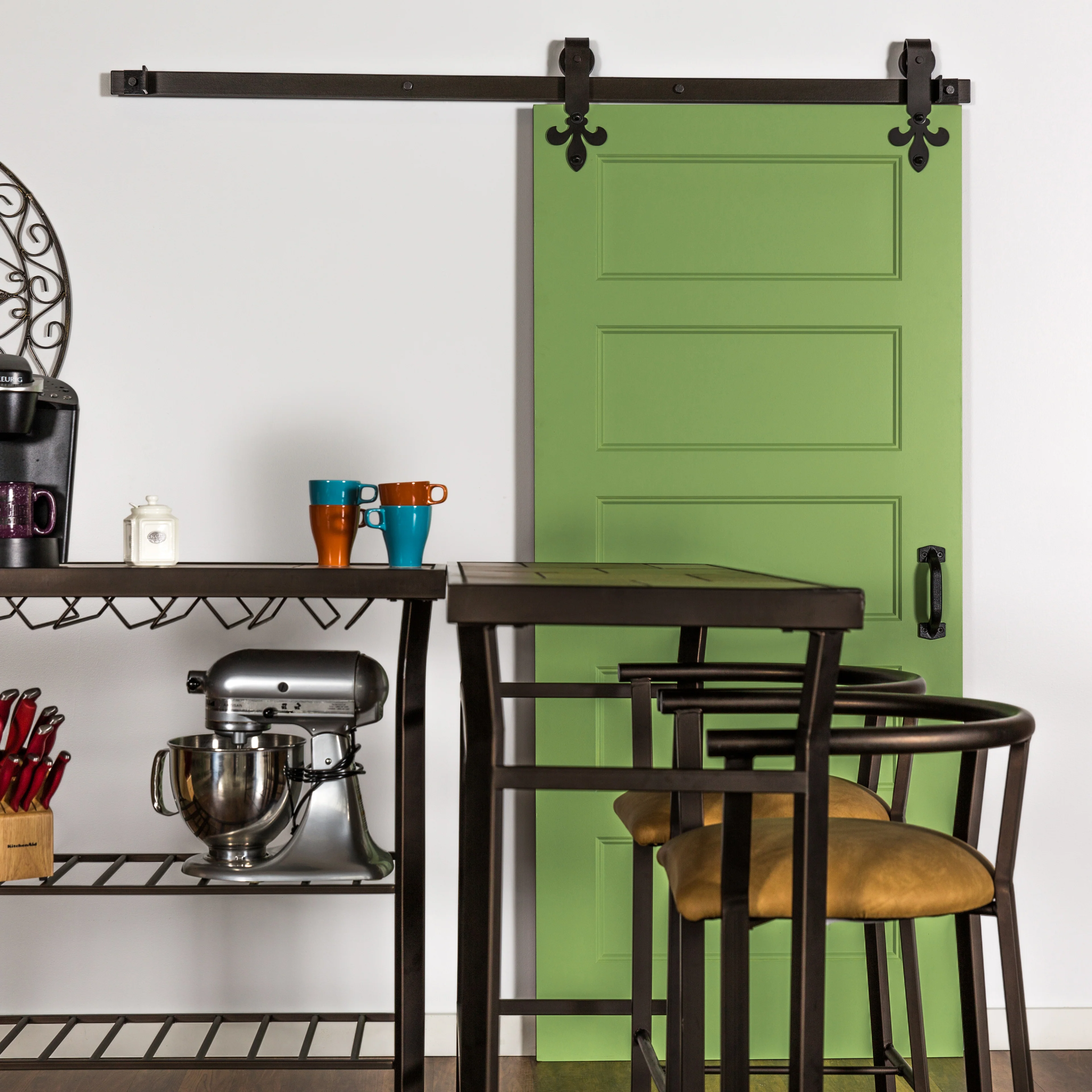 Leatherneck Fleur-de-Lis Barn Door Hardware Kit - Image 3