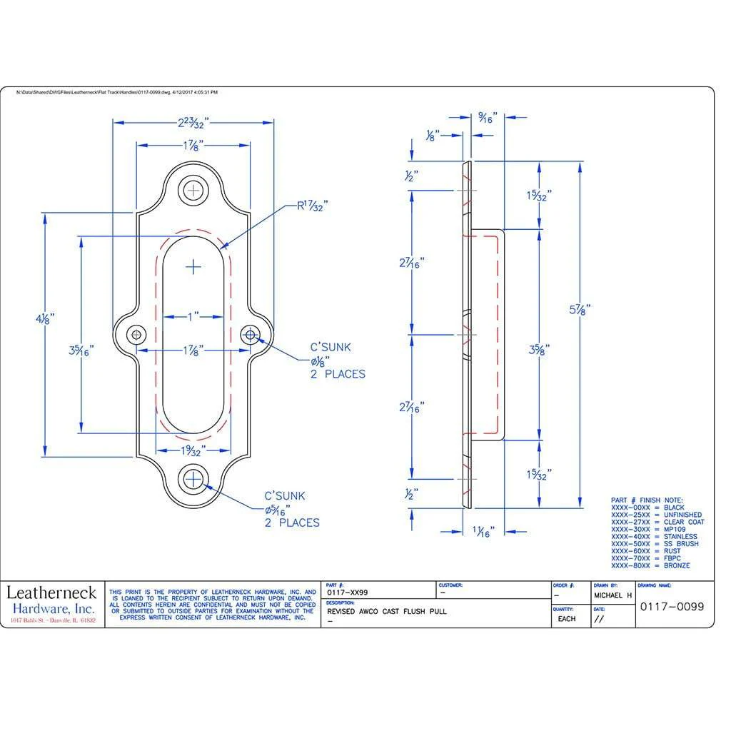 Leatherneck Hardware Cast Iron Flush Pull Handle - Image 3