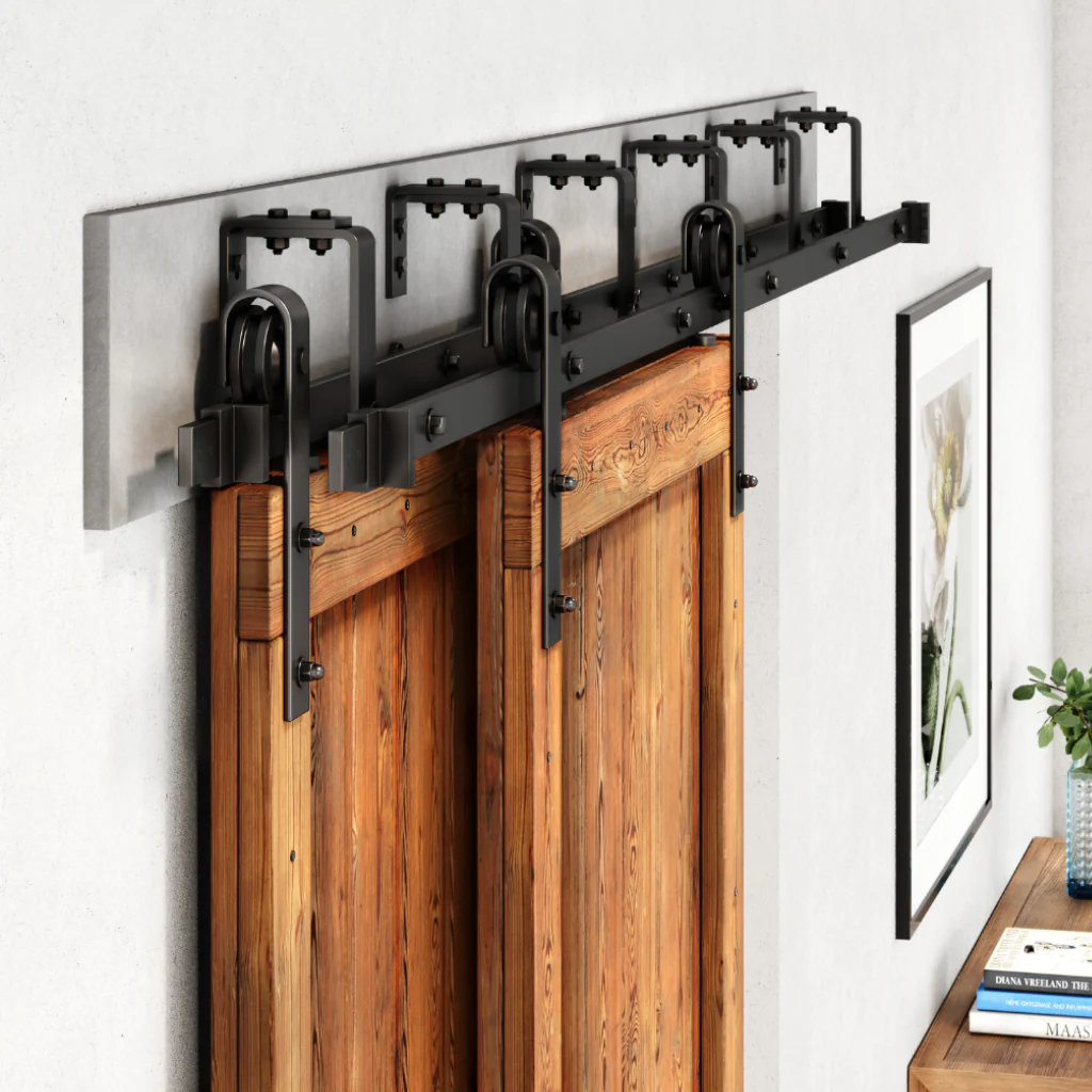 Low Profile Bypass Barn Door Hardware Kit - Image 4
