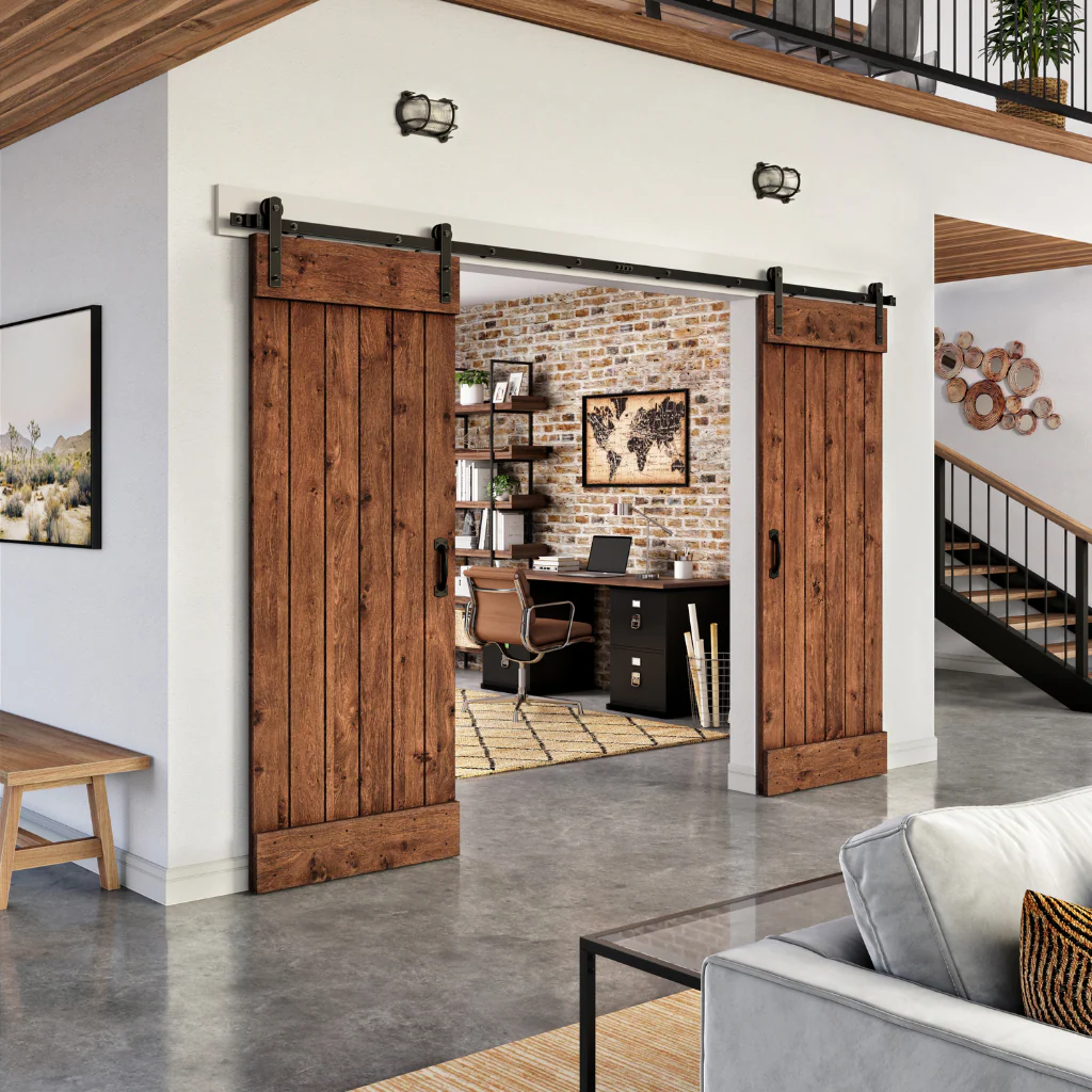 Low Profile Single/Double Barn Door Hardware Kit - Image 2