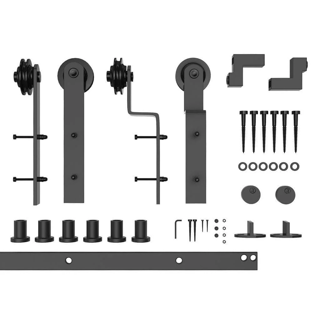 Low Profile Single-Track Bypass Barn Door Hardware Kit - Image 3