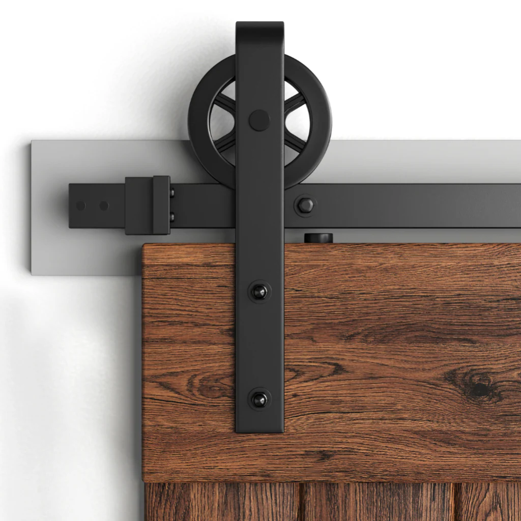 Spoke Wheel Bypass Barn Door Hardware Kit - Image 3