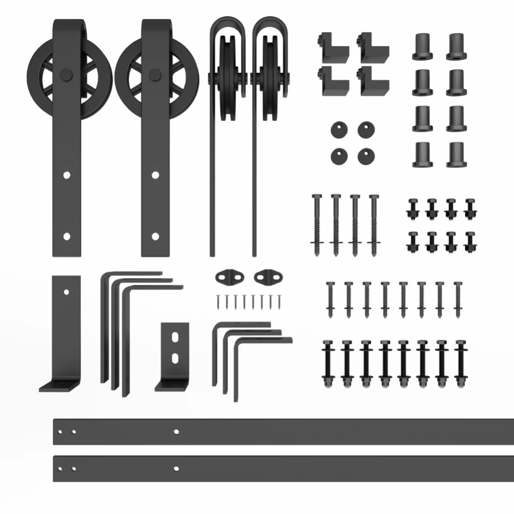 Spoke Wheel Bypass Barn Door Hardware Kit - Image 4