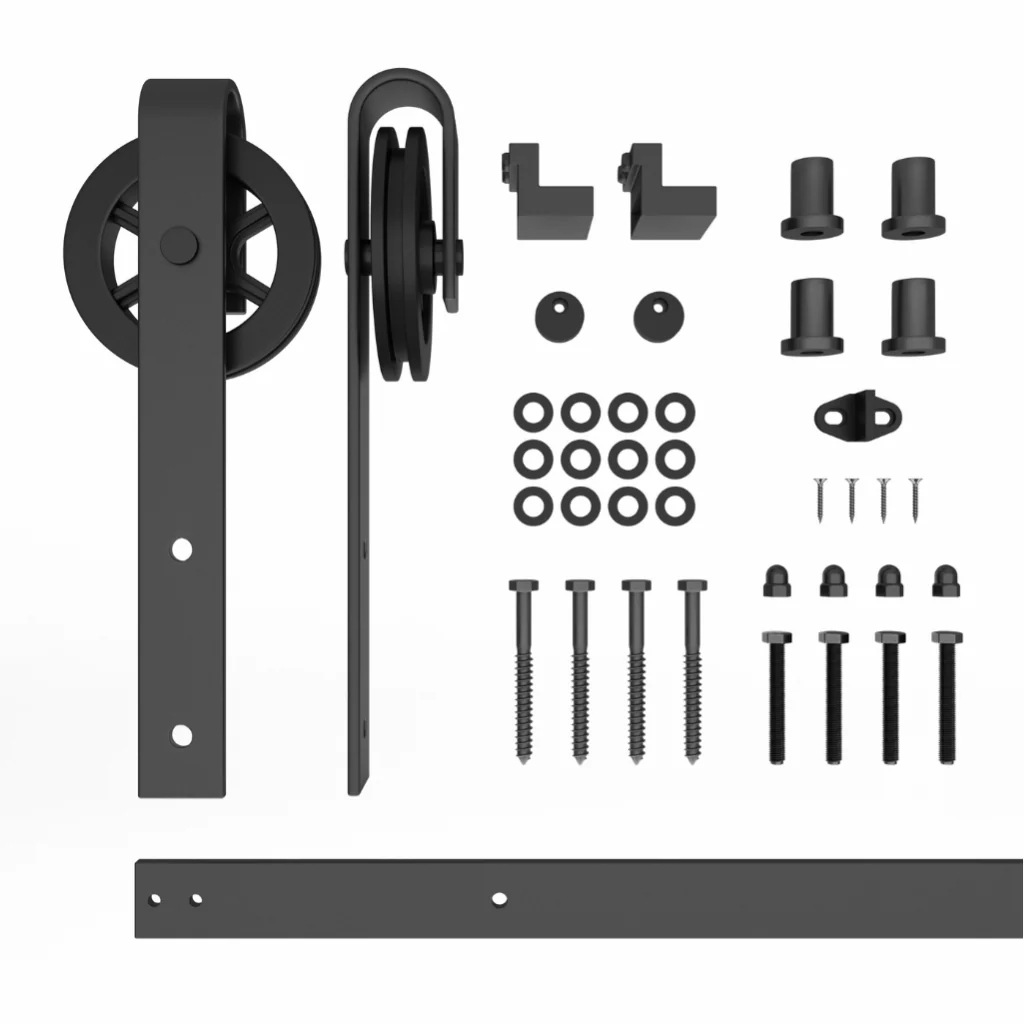 Spoke Wheel Single/Double Barn Door Hardware Kit - Image 3