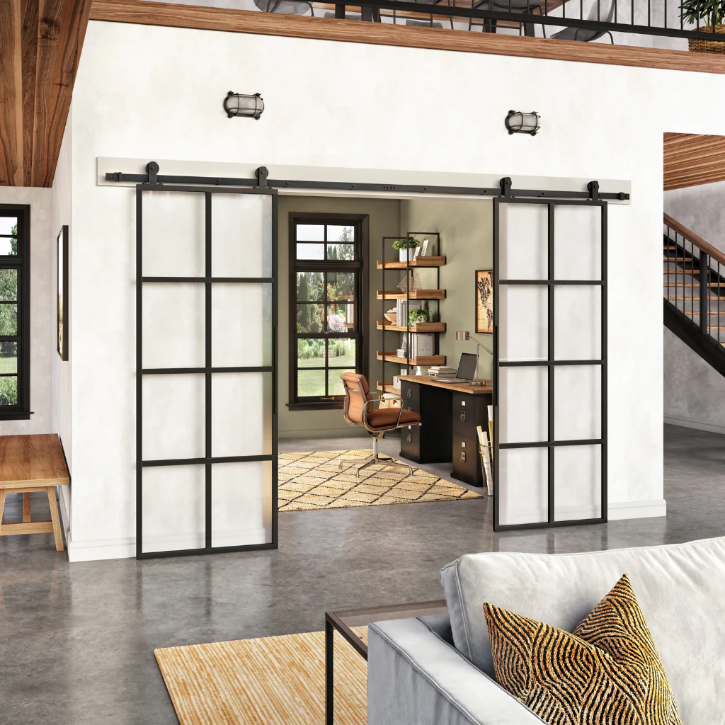 Top Mount Single/Double Barn Door Hardware Kit - Image 2